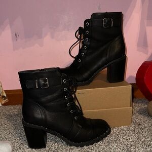Diba Black Lace Up Women's Boots